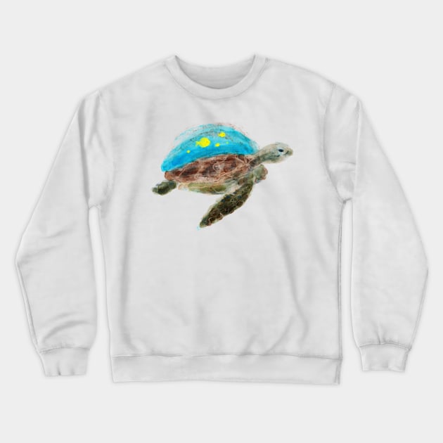 Turtle Watercolor Crewneck Sweatshirt by 1000Words-Emily